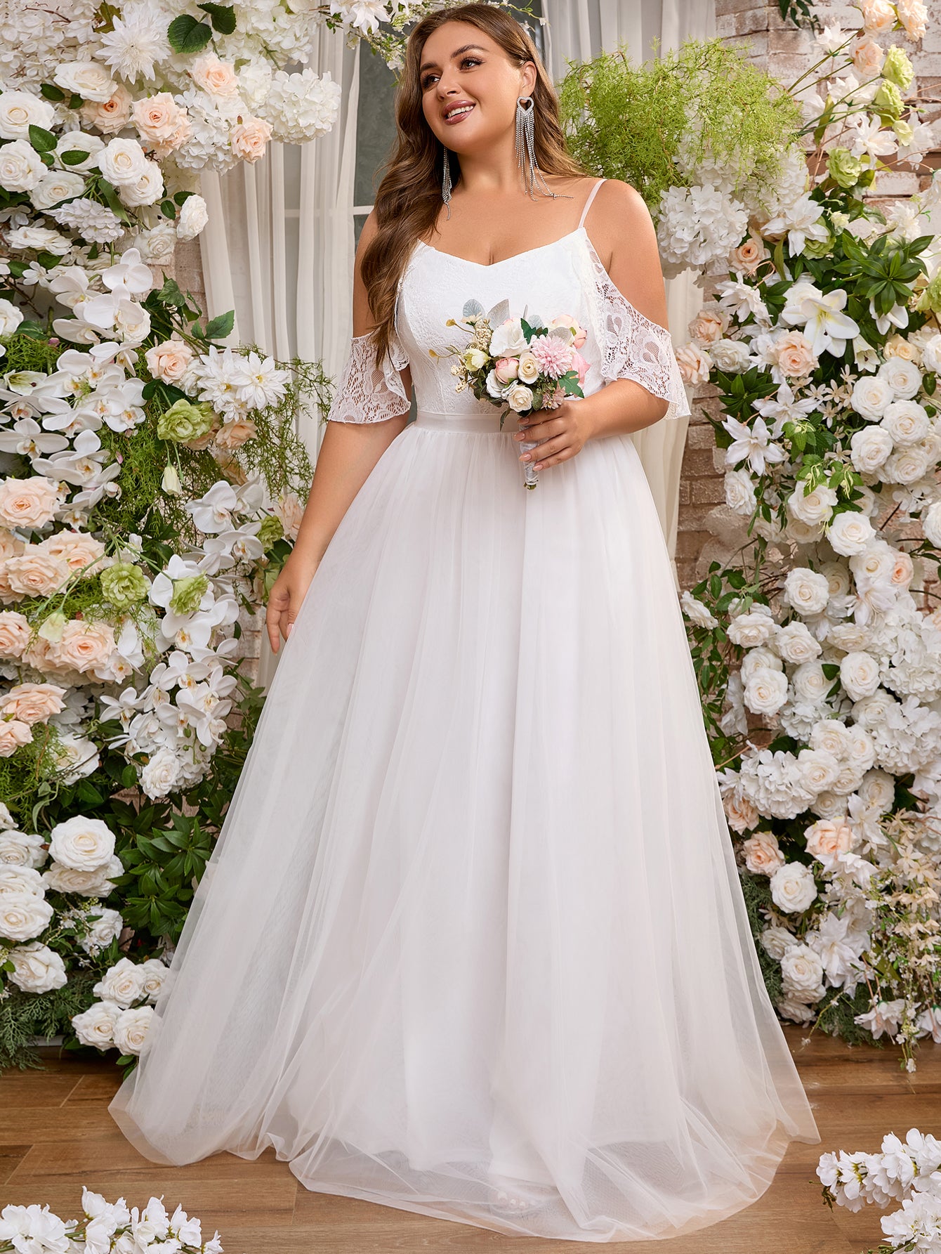 Women Plus Size Elegant Evening Dress Formal Maxi Wedding Dresses