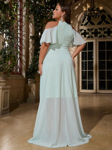 Women Plus Size Elegant Hi-Lo Bridesmaid Dresses Wedding Guest Cocktail Party Gowns