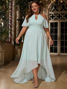 Women Plus Size Elegant Hi-Lo Bridesmaid Dresses Wedding Guest Cocktail Party Gowns
