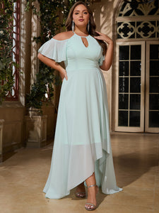 Women Plus Size Elegant Hi-Lo Bridesmaid Dresses Wedding Guest Cocktail Party Gowns