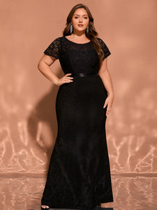 Women Plus Size Shinning Evening Dress Formal Length Semi-Formal