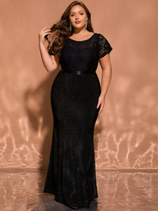 Women Plus Size Shinning Evening Dress Formal Length Semi-Formal
