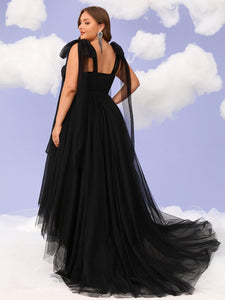 Women Plus Size Elegant High-Low Prom Dresses Cocktail Party Gowns Homecoming