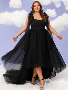 Women Plus Size Elegant High-Low Prom Dresses Cocktail Party Gowns Homecoming