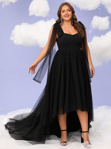 Women Plus Size Elegant High-Low Prom Dresses Cocktail Party Gowns Homecoming