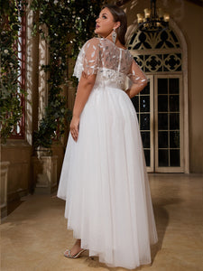 Women Plus Size Elegant Sequins Wedding Party Dresses for Bridal Shower Reception Backyard Wedding