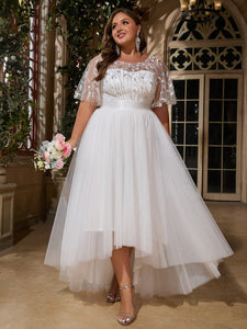 Women Plus Size Elegant Sequins Wedding Party Dresses for Bridal Shower Reception Backyard Wedding