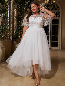 Women Plus Size Elegant Sequins Wedding Party Dresses for Bridal Shower Reception Backyard Wedding