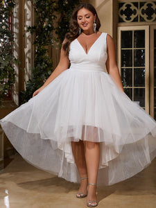 Women Plus Size Elegant Hi-Lo Bridal Shower Dresses Wedding Reception Bachelorette Party Gowns
