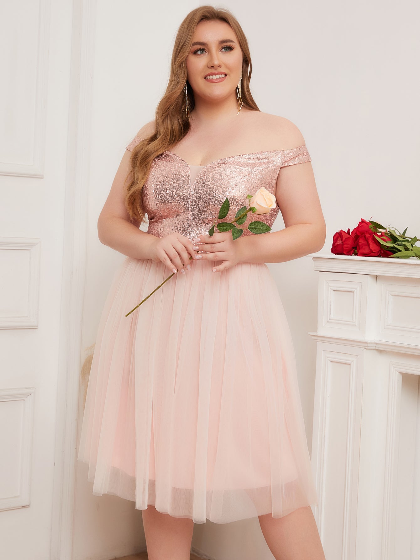  Women's Tea Length Strapless Prom Dresses Tulle Off