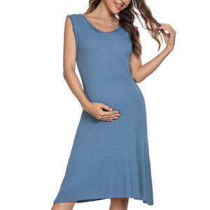 V neck Ribbed Maternity & Nursing Dress