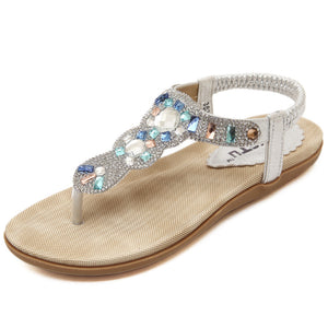Glitter T-Strap Thong Flat Sandals 